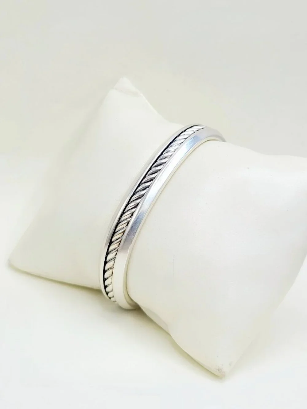 David Yurman Cable Inset Cuff Bracelet in Sterling Silver - Size X-Small - RARE
